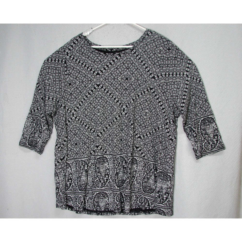 New Lucky Brand Tunic Top Floral Paisley Cotton Modal Boho Minimalist Womens 3X